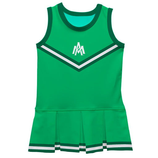 University of Arkansas Monticello UAM Boll Weevils Vive La Fete Game Day Green Sleeveless Cheerleader Dress