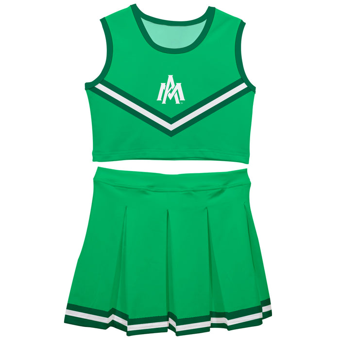University of Arkansas Monticello UAM Boll Weevils Vive La Fete Game Day Green Sleeveless Cheerleader Set