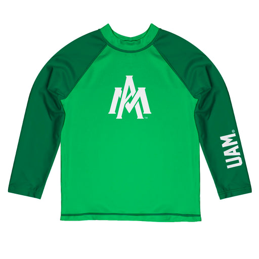 Arkansas Monticello Boll Weevils Vive La Fete Logo Green Long Sleeve Raglan Rashguard