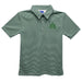 University of Arkansas Monticello Boll Weevils Embroidered Hunter Green Stripes Short Sleeve Polo Box Shirt