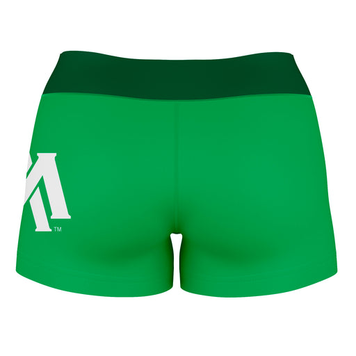 UAM Boll Weevils Vive La Fete Logo on Thigh & Waistband Green Women Yoga Booty Workout Shorts 3.75 Inseam" - Vive La Fête - Online Apparel Store