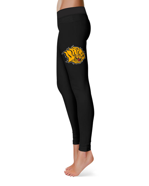 UAPB  Goden Lions Vive La Fete Game Day Collegiate Large Logo on Thigh Women Black Yoga Leggings 2.5 Waist Tights" - Vive La Fête - Online Apparel Store