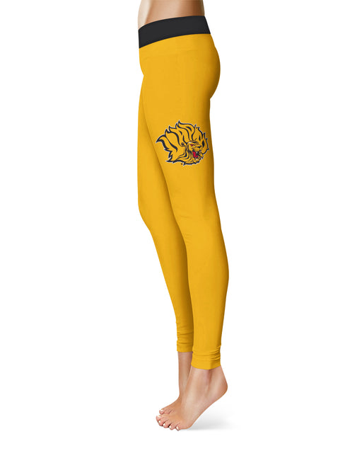 UAPB  Goden Lions Vive La Fete Game Day Collegiate Logo on Thigh Gold Women Yoga Leggings 2.5 Waist Tights" - Vive La Fête - Online Apparel Store