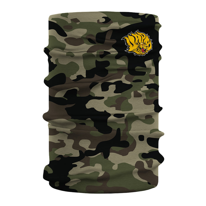 UAPB University of Arkansas Pine Bluff Goden Lions Camo Collegiate Face Cover Soft Camouflage 4 Way Stretch Neck Gaiter - Vive La Fête - Online Apparel Store