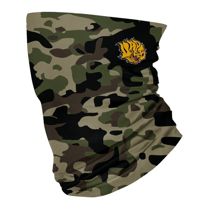 UAPB University of Arkansas Pine Bluff Goden Lions Camo Collegiate Face Cover Soft Camouflage 4 Way Stretch Neck Gaiter - Vive La Fête - Online Apparel Store