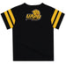 UAPB  Goden Lions Vive La Fete Boys Game Day Black Short Sleeve Tee with Stripes on Sleeves - Vive La Fête - Online Apparel Store