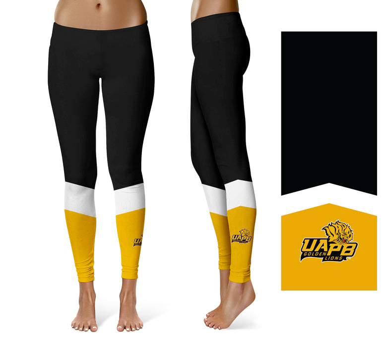UAPB  Goden Lions Vive La Fete Game Day Collegiate Ankle Color Block Women's Black Gold Yoga Leggings - Vive La Fête - Online Apparel Store