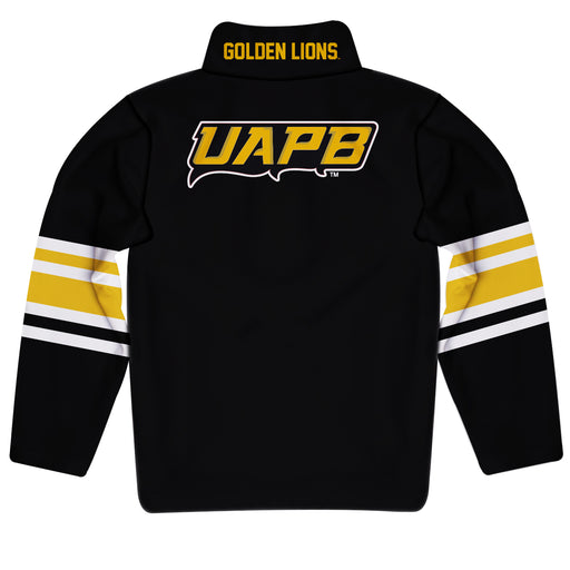 UAPB  Goden Lions Vive La Fete Game Day Black Quarter Zip Pullover Stripes on Sleeves - Vive La Fête - Online Apparel Store