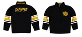 UAPB  Goden Lions Vive La Fete Game Day Black Quarter Zip Pullover Stripes on Sleeves - Vive La Fête - Online Apparel Store