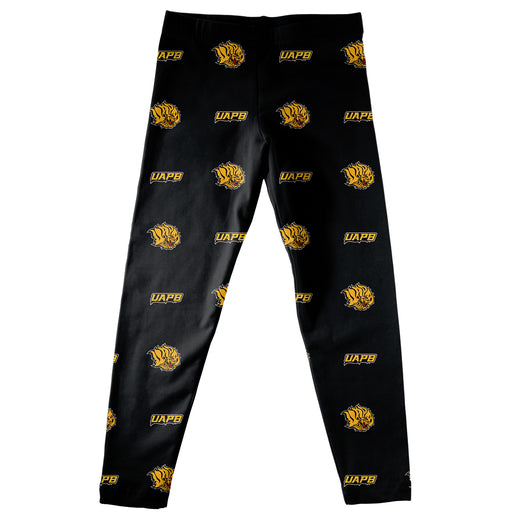 UAPB  Goden Lions Vive La Fete Girls Game Day All Over Logo Elastic Waist Classic Play Black Leggings Tights - Vive La Fête - Online Apparel Store