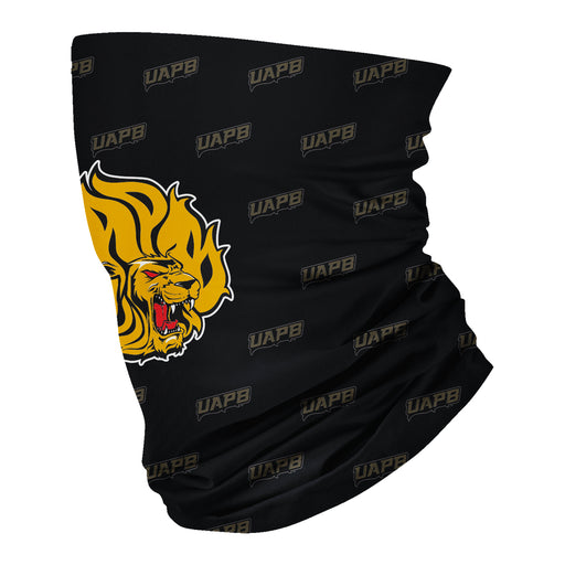 UAPB University of Arkansas Pine Bluff Goden Lions Vive La Fete All Over Logo Collegiate Soft 4 Way Stretch Neck Gaiter - Vive La Fête - Online Apparel Store