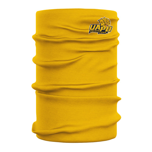 UAPB University of Arkansas Pine Bluff Goden Lions Vive La Fete Gold Collegiate Logo Soft Four Way Stretch Neck Gaiter - Vive La Fête - Online Apparel Store