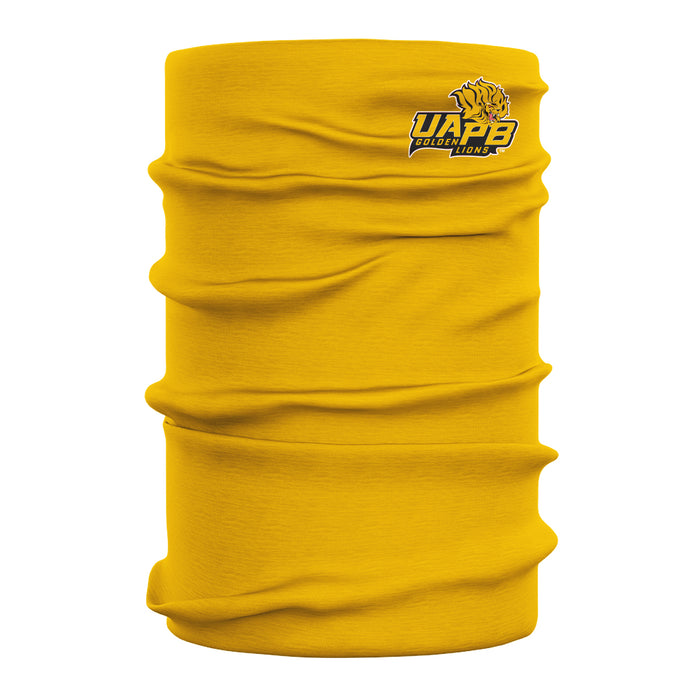 UAPB University of Arkansas Pine Bluff Goden Lions Vive La Fete Gold Collegiate Logo Soft Four Way Stretch Neck Gaiter - Vive La Fête - Online Apparel Store
