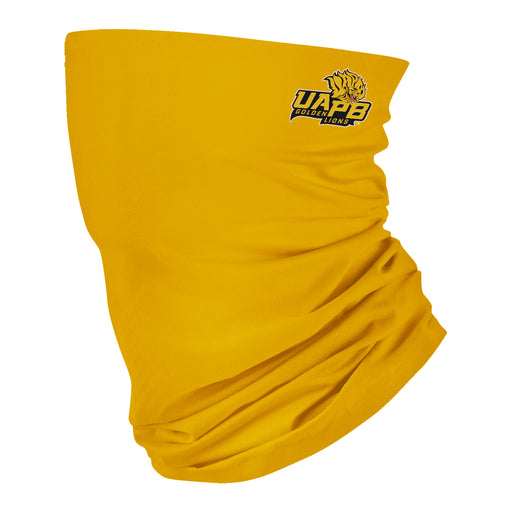 UAPB University of Arkansas Pine Bluff Goden Lions Vive La Fete Gold Collegiate Logo Soft Four Way Stretch Neck Gaiter - Vive La Fête - Online Apparel Store