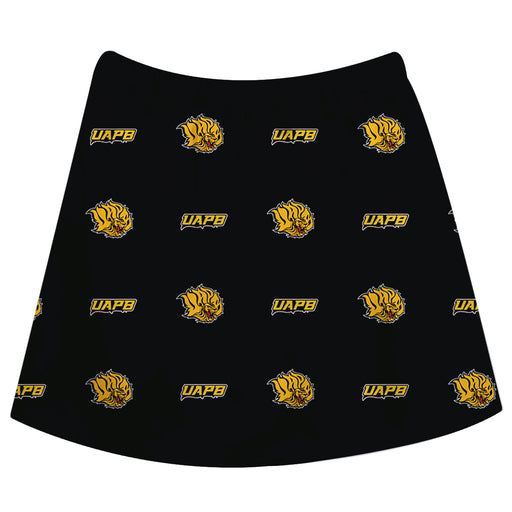 UAPB  Goden Lions Vive La Fete Girls Game Day All Over Logo Elastic Waist Classic Play Black Skirt - Vive La Fête - Online Apparel Store