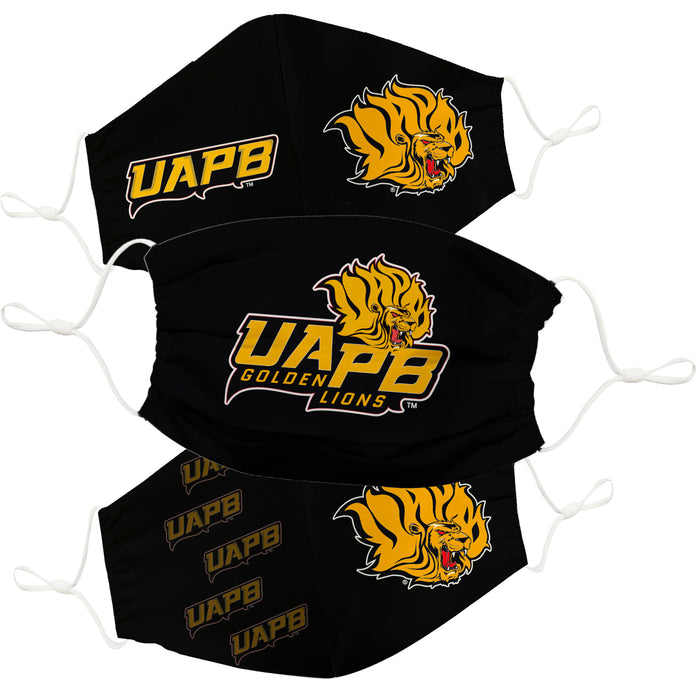 Arkansas Pine Bluff Golden Lions 3 Ply Vive La Fete Face Mask 3 Pack Collegiate Unisex Face Covers Reusable Washable - Vive La Fête - Online Apparel Store