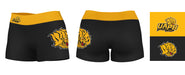 UAPB  Goden Lions Vive La Fete Logo on Thigh and Waistband Black & Gold Women Yoga Booty Workout Shorts 3.75 Inseam" - Vive La Fête - Online Apparel Store