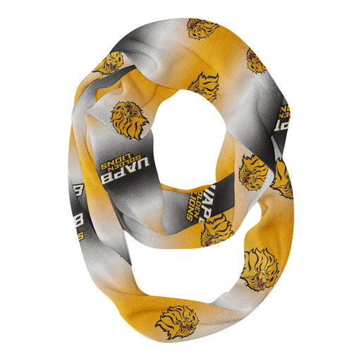 UAPB Golden Lions Vive La Fete All Over Logo Game Day Collegiate Women Ultra Soft Knit Infinity Scarf