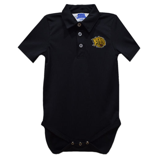 UAPB University of Arkansas Pine Bluff Golden Lions Embroidered Black Solid Knit Polo Onesie