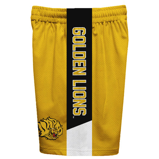 UAPB Golden Lions Vive La Fete Game Day Gold Stripes Boys Solid Black Athletic Mesh Short - Vive La Fête - Online Apparel Store