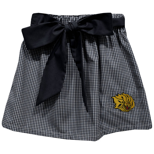 UAPB University of Arkansas Pine Bluff Golden Lions Embroidered Black Gingham Skirt With Sash