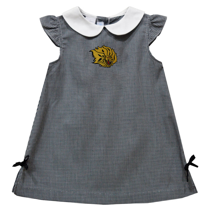 UAPB University of Arkansas Pine Bluff Golden Lions Embroidered Black Gingham A Line Dress