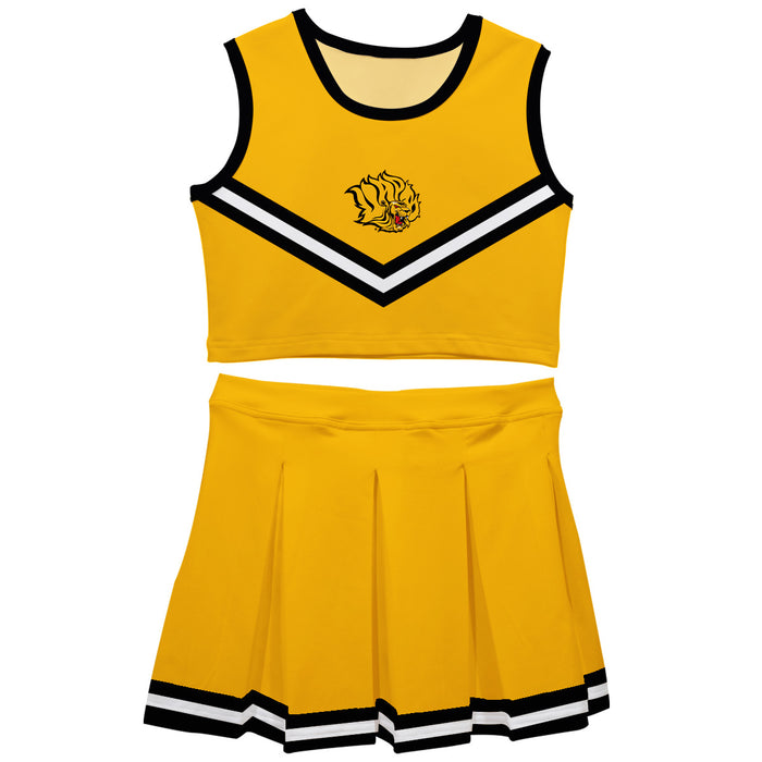 UAPB University of Arkansas Pine Bluff Golden Lions Vive La Fete Game Day Gold Sleeveless Chearleader Set