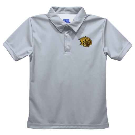 UAPB University of Arkansas Pine Bluff Golden Lions Embroidered Gray Short Sleeve Polo Box Shirt
