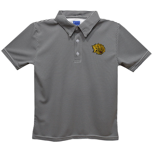 UAPB University of Arkansas Pine Bluff Golden Lions Embroidered Black Stripes Short Sleeve Polo Box Shirt