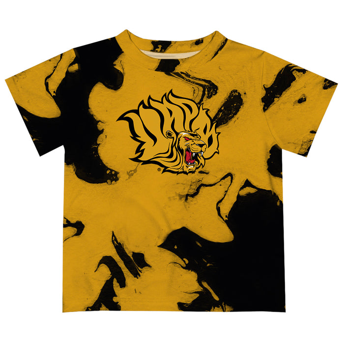 UAPB University of Arkansas Pine Bluff Golden Lions Vive La Fete Marble Boys Game Day Gold Short Sleeve Tee