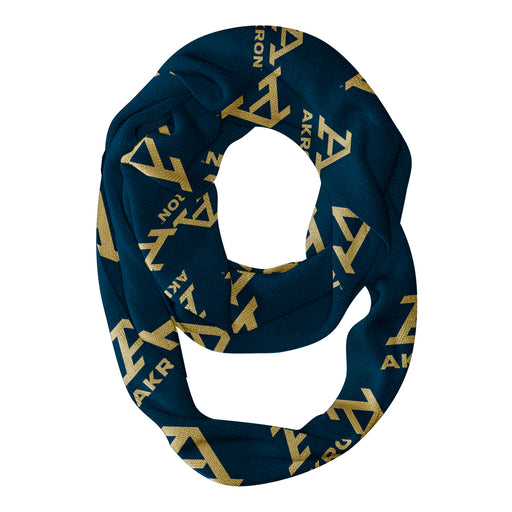 Akron Zips Vive La Fete Repeat Logo Game Day Collegiate Women Light Weight Ultra Soft Infinity Scarf