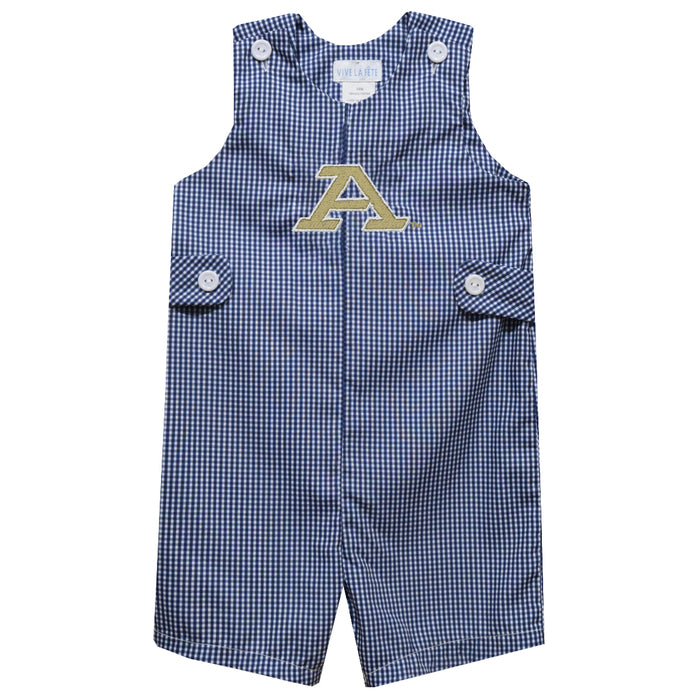 Akron Zips Embroidered Navy Gingham Boys Jon Jon