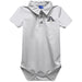 Akron Zips Embroidered White Solid Knit Polo Onesie