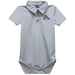 Akron Zips Embroidered Gray Solid Knit Polo Onesie