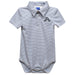 Akron Zips Embroidered Gray Stripe Knit Boys Polo Bodysuit