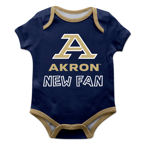Akron Zips Vive La Fete Infant Game Day Blue Short Sleeve Onesie New Fan Logo and Mascot Bodysuit