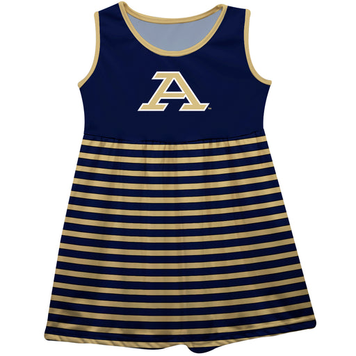 Akron Zips Vive La Fete Girls Game Day Sleeveless Tank Dress Solid Gray Logo Stripes on Skirt