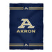 Akron Zips Vive La Fete Game Day Warm Lightweight Fleece Blue Throw Blanket 40 X 58 Logo and Stripes