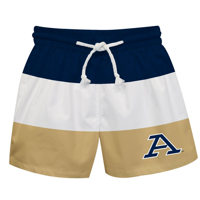 Akron Zips Vive La Fete Blue White Gold Stripes Swimtrunks V1