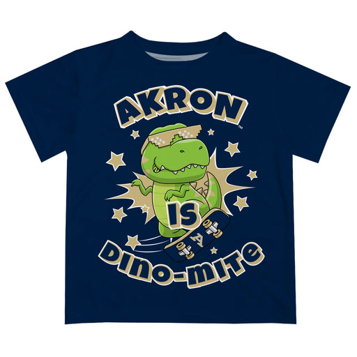 Akron Zips Vive La Fete Dino-Mite Boys Game Day Blue Short Sleeve Tee