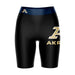 Akron Zips Vive La Fete Game Day Logo on Thigh and Waistband Black and Blue Women Bike Short 9 Inseam