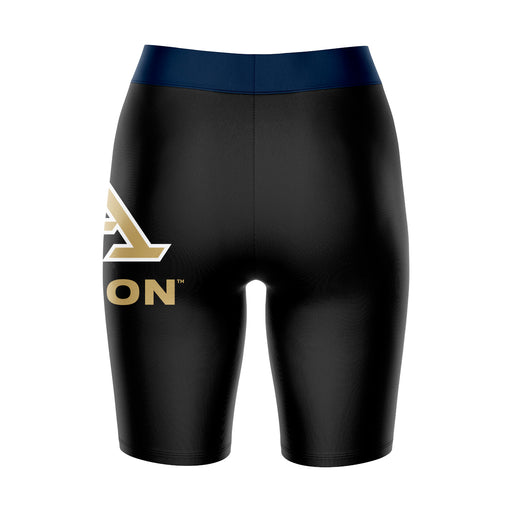 Akron Zips Vive La Fete Game Day Logo on Thigh and Waistband Black and Blue Women Bike Short 9 Inseam - Vive La Fête - Online Apparel Store