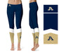 Akron Zips Vive La Fete Game Day Collegiate Ankle Color Block Women Blue Gold Yoga Leggings - Vive La Fête - Online Apparel Store