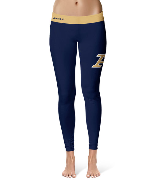 Akron Zips Vive La Fete Game Day Collegiate Logo on Thigh Blue Women Yoga Leggings 2.5 Waist Tights