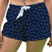 Akron Zips Vive La Fete Game Day All Over Logo Women Blue Lounge Shorts