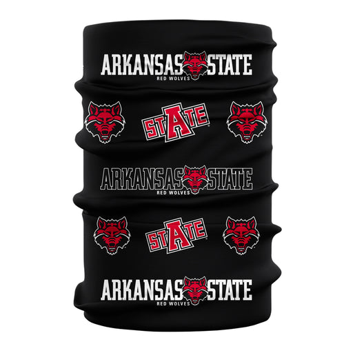 Arkansas State Red Wolves Neck Gaiter Black All Over Logo - Vive La Fête - Online Apparel Store