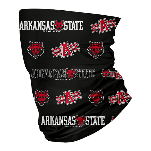 Arkansas State Red Wolves Neck Gaiter Black All Over Logo - Vive La Fête - Online Apparel Store
