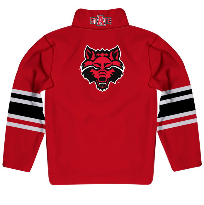 Arkansas State Red Wolves Vive La Fete Game Day Red Quarter Zip Pullover Stripes on Sleeves - Vive La Fête - Online Apparel Store