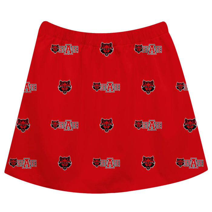 Arkansas State Red Wolves Skirt Red All Over Logo - Vive La Fête - Online Apparel Store