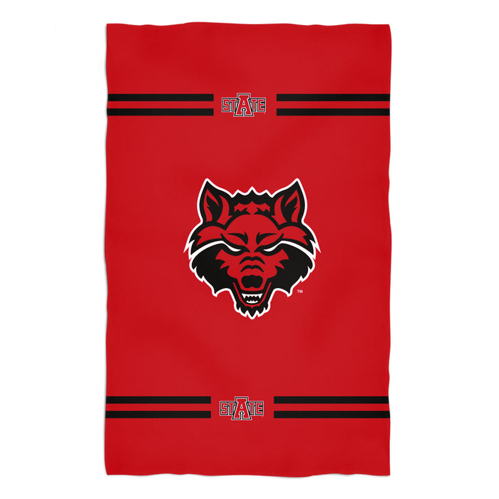Arkansas State Red Wolves Vive La Fete Game Day Absorvent Premium Red Beach Bath Towel 51 x 32" Logo and Stripes" - Vive La Fête - Online Apparel Store